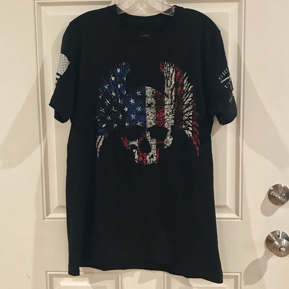 GRUNT STYLE American Winged Skull Graphic T-Shirt